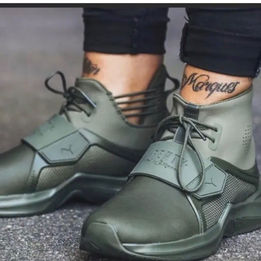 Fenty puma by Rihanna olive green sneakers sz 6.5